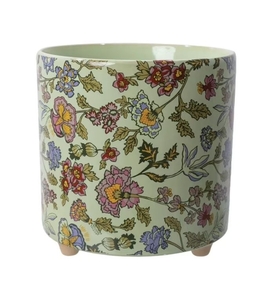 lot 15144 image: 8 Sage Wildflower Footed Ceramic Planter by Drew Barrymore