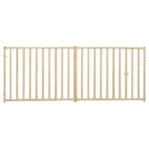 lot 30270 image: Midwest Home for Pets Extra-Wide Wooden Dog Gate  24  High Pet Gate Expands from 50 - 94 Natural Wood (See Pics)