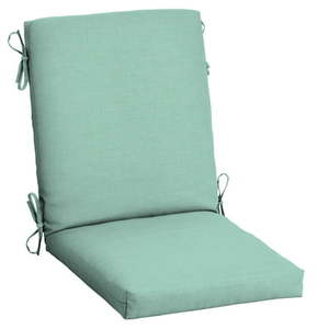 lot 30275 image: Pack of 4, ARDEN Outdoor Dining Chair Cushion 20 x 20  Aqua - Retail $152