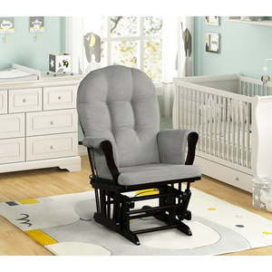 lot 30276 image: Angel Line Windsor Glider  Espresso with Gray Cushions - Retail $130