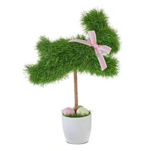 lot 30306 image: Pack of 2 ,Faux Grass Running Bunny Topiary, Green, 18, Easter by Way To Celebrate