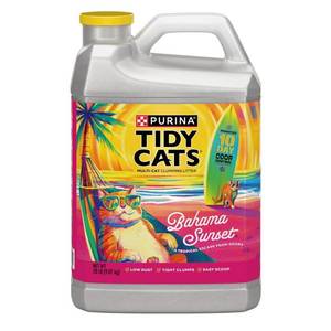 lot 30320 image: Tidy Cats Bahama Sunset Clumping Scented Low Dust Cat Litter - 20lbs Clay, Odor Control, Use for Multiple Cats