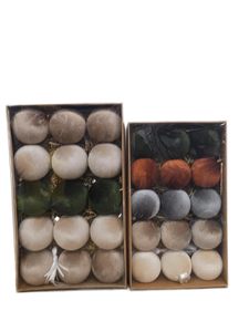 lot 32015 image: Fabric Ball Christmas Ornament Set, 30 Count