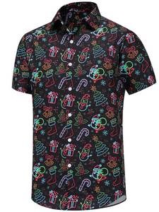 lot 32040 image: Men Short Sleeved Santa Claus Shirt-Size XL