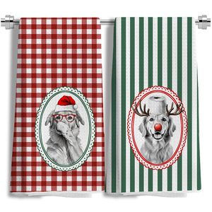 lot 32087 image: 7 Packs of Funny Golden Retriever Christmas  Hand Towels Sets of 2 16x24