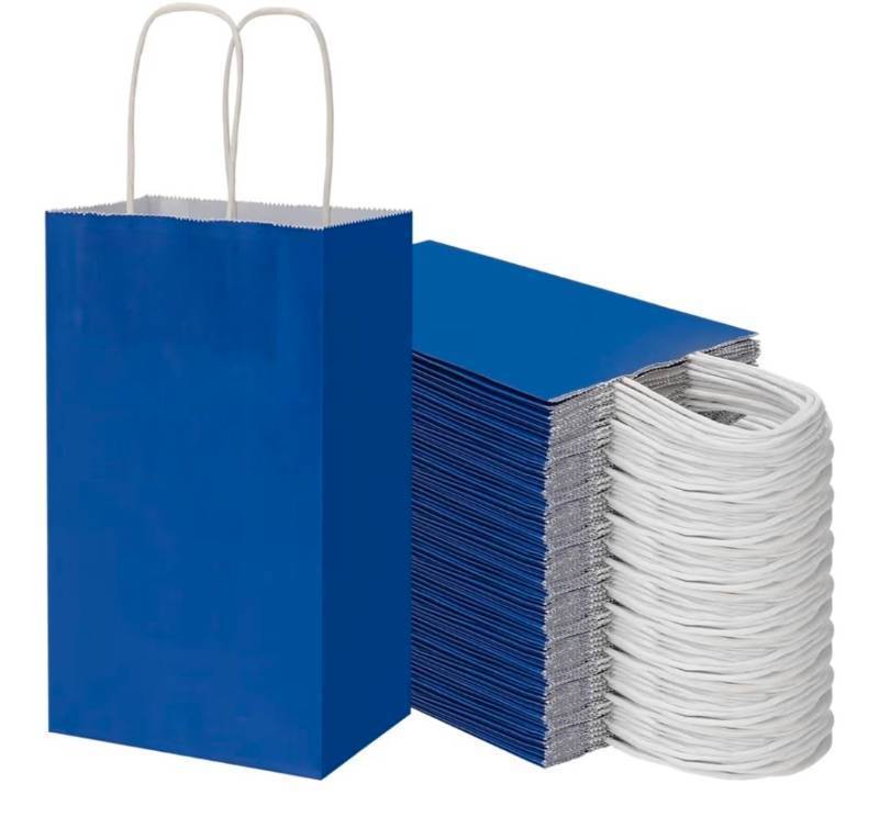 lot 10509 image: 48 Pack 13 Large Party Favor Bags for Birthday Party Gift Bags With Handle (Blue)