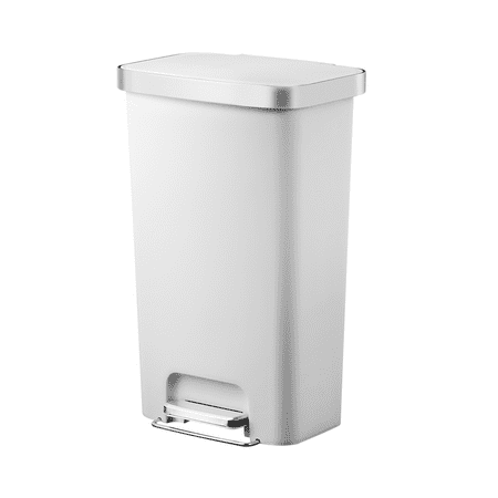 lot 6350 image: Better Homes & Gardens 11.9 Gallon Kitchen Trash Can Plastic Step-On Kitchen Trash Can White