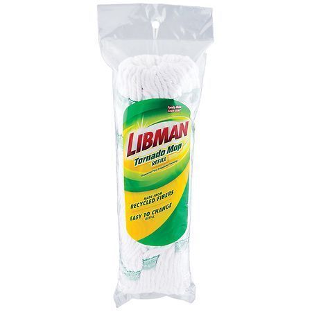 lot 15213 image: Libman Tornado Mop Refill White Cotton Blend Attachment Style Snap-on