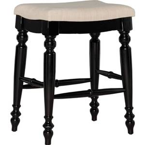 lot 13748 image: Linon Home Decor Antique Black Backless Counter Stool