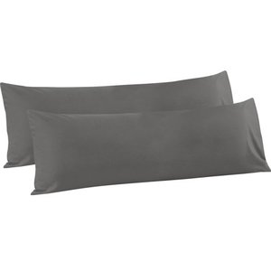 lot 32110 image: Flxxie 2 Pack 100% Brushed Microfiber Body Pillow Covers  20 x 54  Dark Gray (Pillow Case Only) - Retail $15