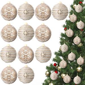 lot 32130 image: 12 Pack Farmhouse Christmas Hanging Ornaments for Tree, 2.76 Inch