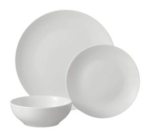 lot 13734 image: Mainstays Glazed White Stoneware Dinnerware Set, 12-Pieces
