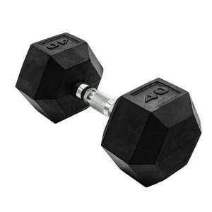 lot 13744 image: CAP Barbell  40lb Rubber Hex Dumbbell  -Single