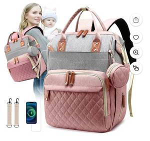lot 15148 image: Multifunction Baby Diaper Bag Backpack with USB Charging Port