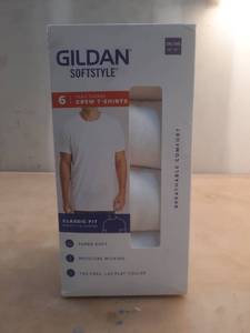 lot 15152 image: Gildan Softstyle 6-Pack White Crew Neck T-Shirts Size 2XL