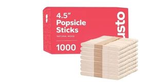 lot 30330 image: GUSTO 4.5 Popsicle Stick Set Multipurpose Wooden Sticks for Crafts, 1000-Pack