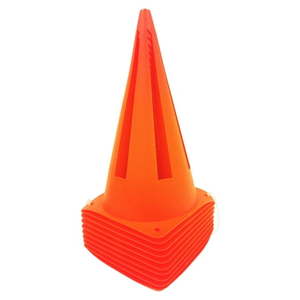 lot 30347 image: Athletic Works 9  Orange Field Cones 10 Pack  Durable PVC Material  5.25  Square Base  1.25 lbs  New