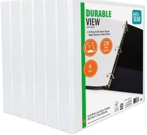 lot 30348 image: Pen  Gear 1-Inch Durable Binder White 6 Pack