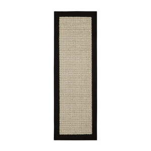 lot 30368 image: Mainstays Farmhouse Faux Sisal Olefin Black Border Indoor Hallway Runner Rug  2x6