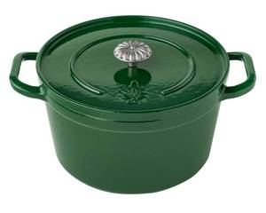 lot 32164 image: The Pioneer Woman 5-Quart Enamel Cast Iron Dutch Oven with Lid, Dark Green