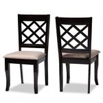 Set of 2 Verner Fabric Upholstered Wood Dining Chairs Sand/Dark Brown - Baxton Studio - Retail: $165