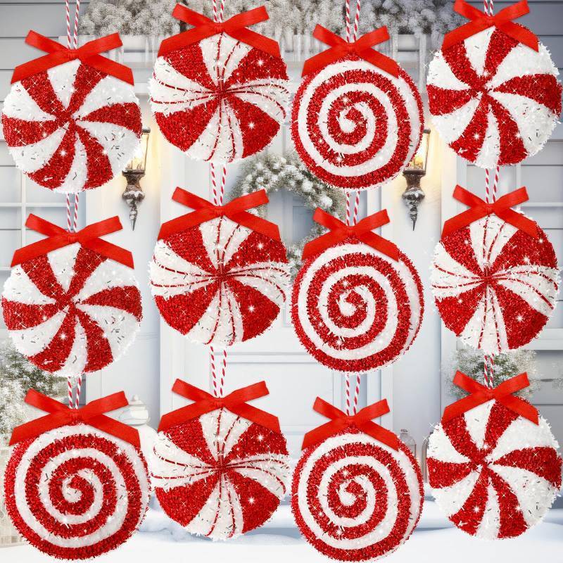 lot 7150 image: 12 Pcs Large Christmas Glitter Candy Canes