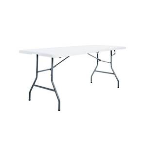 lot 13761 image: Peakform 6 Folding Banquet Table Off White (See Pics) - Retail $52.00