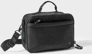 lot 13787 image: Faux Neoprene Lunch Tote - All In MotionTMBlack Zippered Recycled Polyester Bag