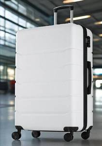 lot 13800 image: GIANNA 28 Inch Hardside Luggage, Expandable Rolling Luggage with TSA Lock and Spinner Wheels, White - Retail $60