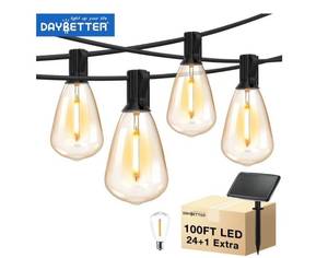 lot 15178 image: Solar Outdoor String Lights, with 24 Shatterproof Bulbs, ST38 Waterproof Hanging Lights (See Details)