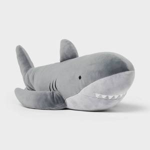 lot 15179 image: Shark Weighted Plush Kids Throw Pillow Gray - Pillowfort