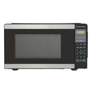 lot 30412 image: Hamilton Beach 0.9 Cu ft Countertop Microwave Oven 900 Watts Stainless Steel (Missing Plate)- Retail $72