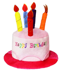 lot 32240 image: Novelty Place Blue Plush Happy Birthday Cake Hat - Unisex Adult Size