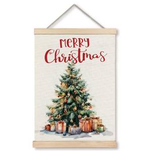 lot 32335 image: Merry Christmas Tree Wall Art Poster 12x16 inches