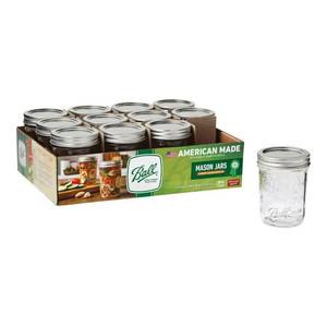lot 30459 image: Pack of 3 ,Ball 8oz. 12pk Glass Regular Mouth Mason Jar with Lid and Band