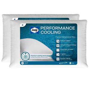 lot 30460 image: Sealy King 4pk Extra Firm Performance Cooling Pillow
