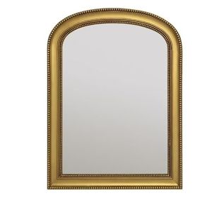 lot 30464 image: Gold Double Beaded Wood Framed Arch Mirror 30x40 (Damaged) - Retail $95