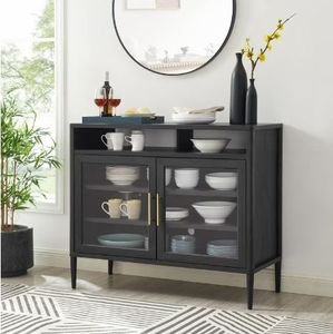 lot 30482 image: Better Homes & Gardens Oaklee Buffet, Black Finish - Retail $128