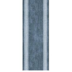 lot 30486 image: Ottomanson Runner Rug 2 7 x 9  Soft Non-Slip Indoor Runner  Greek Border Greyish Blue - Retail $50