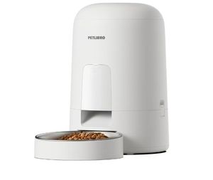 lot 30489 image: Petlibro 2L Air Automatic Cat Feeder, Battery-Operated Food Dispenser with 180-Day Battery Life, AIR Timed Feeder for Cats & Dogs, White - Retail $50