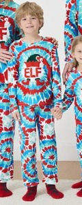 lot 32449 image: Christmas Pajamas, Tie Dye Elf -Kids Size 8-9 Years