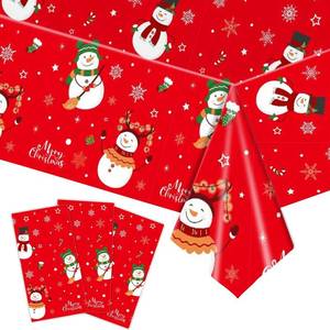lot 32452 image: 2 Count of 3 Pcs Christmas Tablecloth 54x108 inches