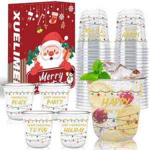 lot 32453 image: 12oz Christmas Disposable Plastic Cups (50)