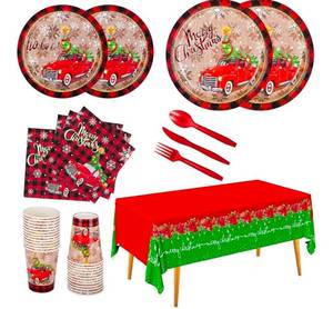 lot 32462 image: Christmas Party Supplies, Disposable- Serves 25
