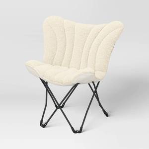 lot 13841 image: Butterfly Dorm Chair Faux Shearling Cream - Room Essentials