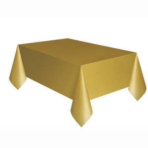 lot 13858 image: Plastic Tablecloth Bundle, 108 x 54 in, Gold-12ct