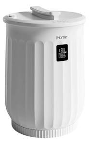 lot 13883 image: iHome 20L Towel Warmer Bucket with Inner Fragrance Pad Holder 400 W, White Plastic Finish