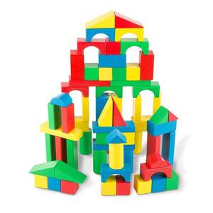 lot 15319 image: Melissa & Doug Wood Blocks (75-100 Blocks Included)