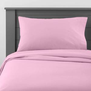 lot 15323 image: Solid Cotton Kids 3-Piece Sheet Set Purple - Pillowfort 220 Thread Count, Peached Finish (Twin)
