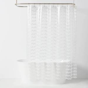 lot 15325 image: Kids Wave Printed Shower Liner Clear - Pillowfort (71x71)
